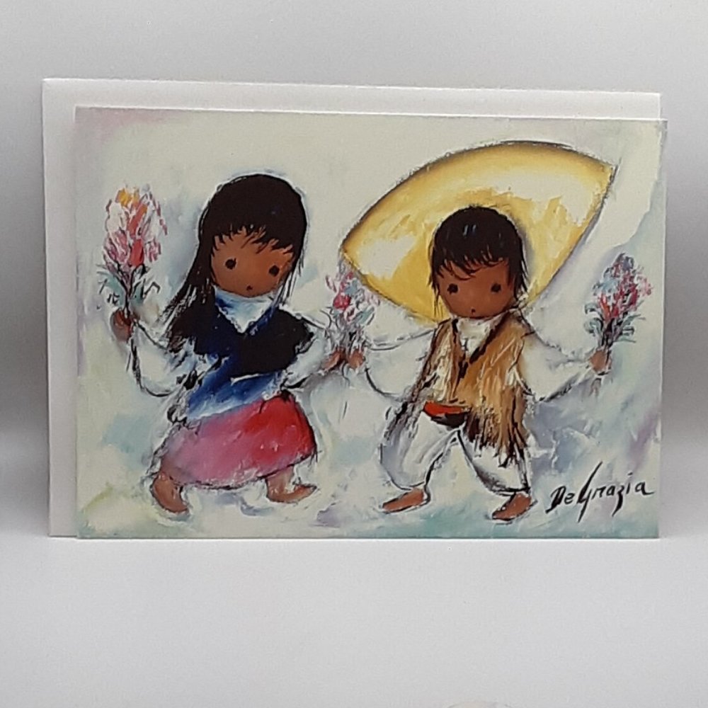 DeGrazia Flower Dance Vintage Blank Card Collectibe Frameable Southwestern Art
